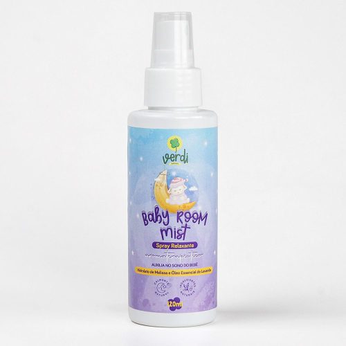 Baby Room Mist Spray Relaxante Aromaterapeutico com Hidrolato de Melissa e Oleo Essencial de Lavanda