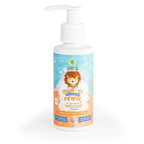 Leave In Creme de Pentear Infantil 100% Natural com Oleos essenciais de Lavanda e Laranja doce e Extrato de Camomila