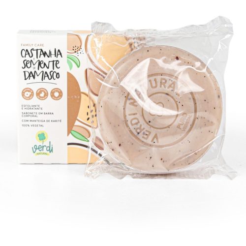 Sabonete Corporal Esfoliante e Hidratante Castanha e Semente de Damasco com Manteiga de Karite - Family Care