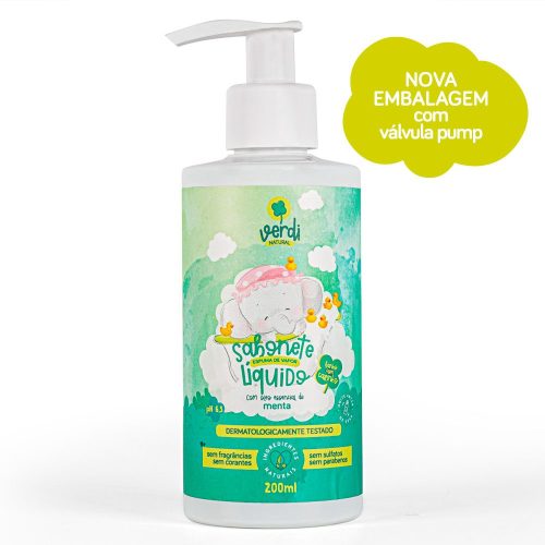 Sabonete Liquido e Shampoo 100% Natural Espuma de Vapor com Óleo Essencial de Menta