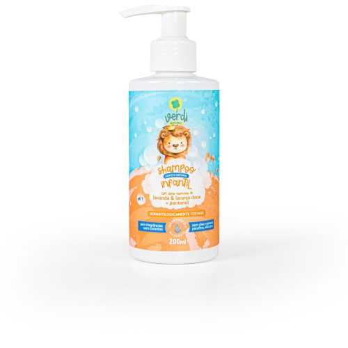 Shampoo Infantil 100% Natural com Oleos essenciais de Lavanda e Laranja doce e Pantenol