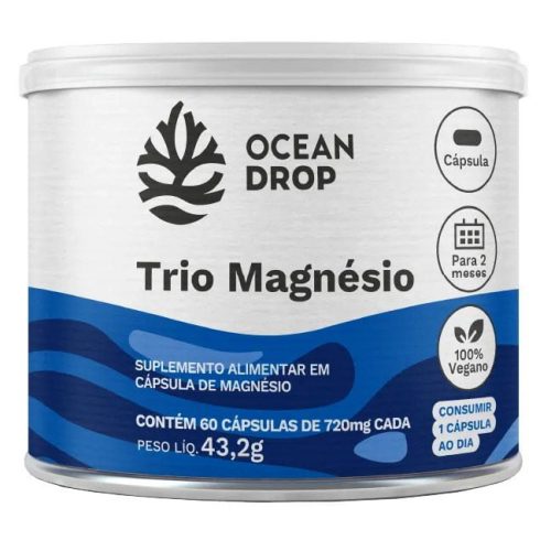 Trio Magnésio 60caps - Ocean Drop