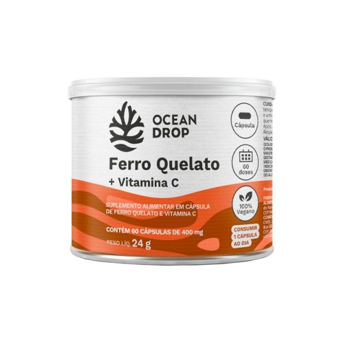 Ferro Quelato + Vitamina C 60Caps - Ocean Drop